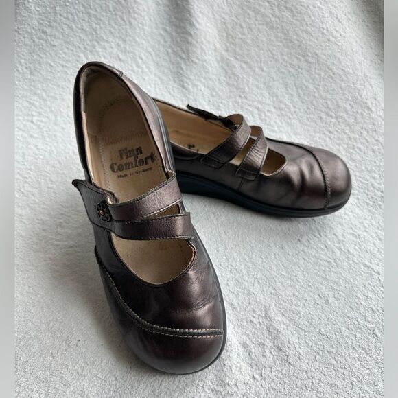 Finn Comfort NAGASAKI Finnamic Brown Leather‎ MaryJane US 7.5 - Picture 1 of 9